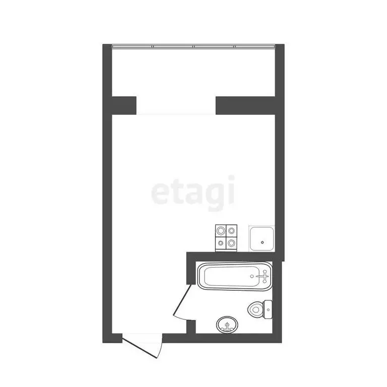 Квартира-студия: Тюмень, улица 30 лет Победы, 77 (17 м) - Фото 1