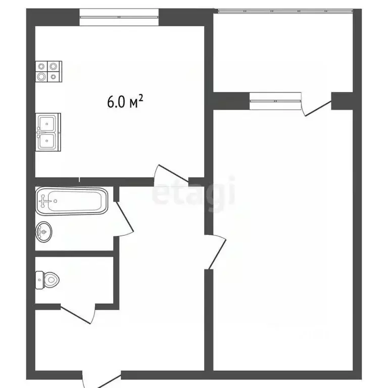 1-к кв. Москва ул. Бориса Галушкина, 12 (30.7 м) - Фото 2