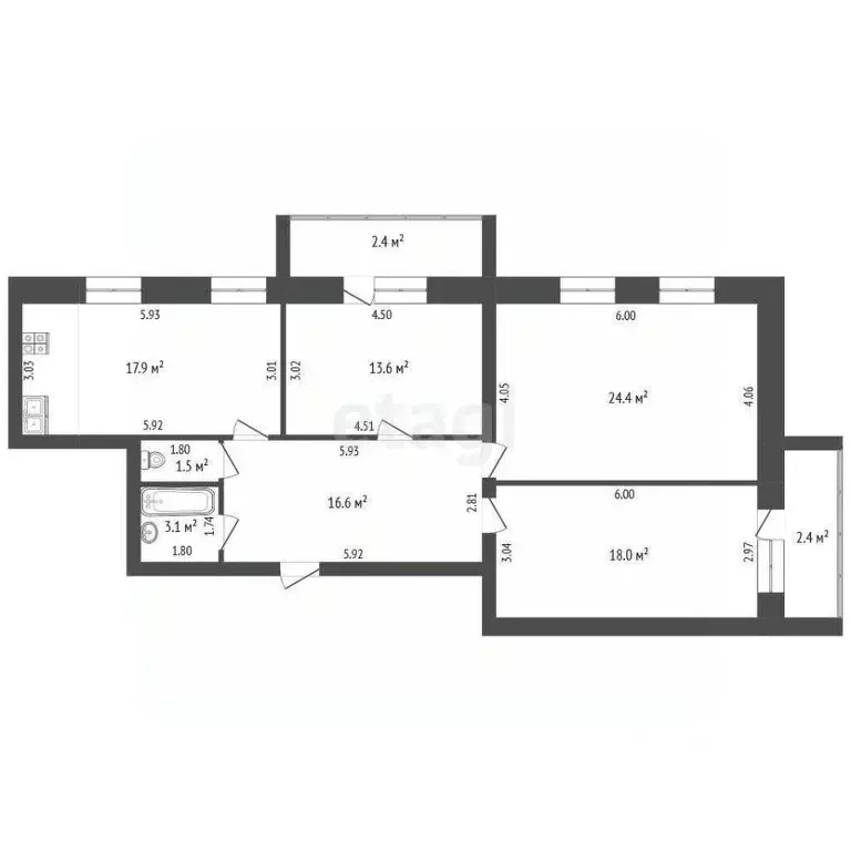 3-к кв. Мордовия, Саранск просп. 60 лет Октября, 6/6 (95.1 м) - Фото 1