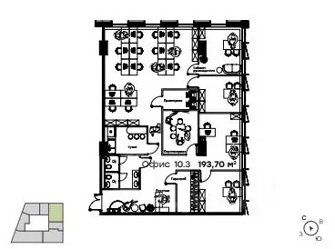Офис в Москва ул. Обручева, Вл23 (194 м) - Фото 1