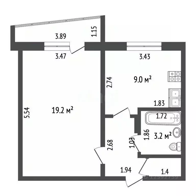 1-к кв. Тамбовская область, Тамбов Мичуринская ул., 114 (36.1 м) - Фото 2