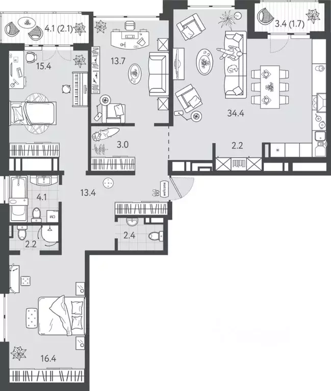 3-к кв. Краснодарский край, Краснодар Колхозная ул., 5/2к1 (110.6 м) - Фото 0