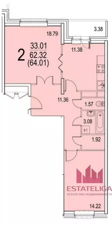 2-комнатная квартира: Москва, 6-я Радиальная улица, 7/1к2 (62.7 м) - Фото 0