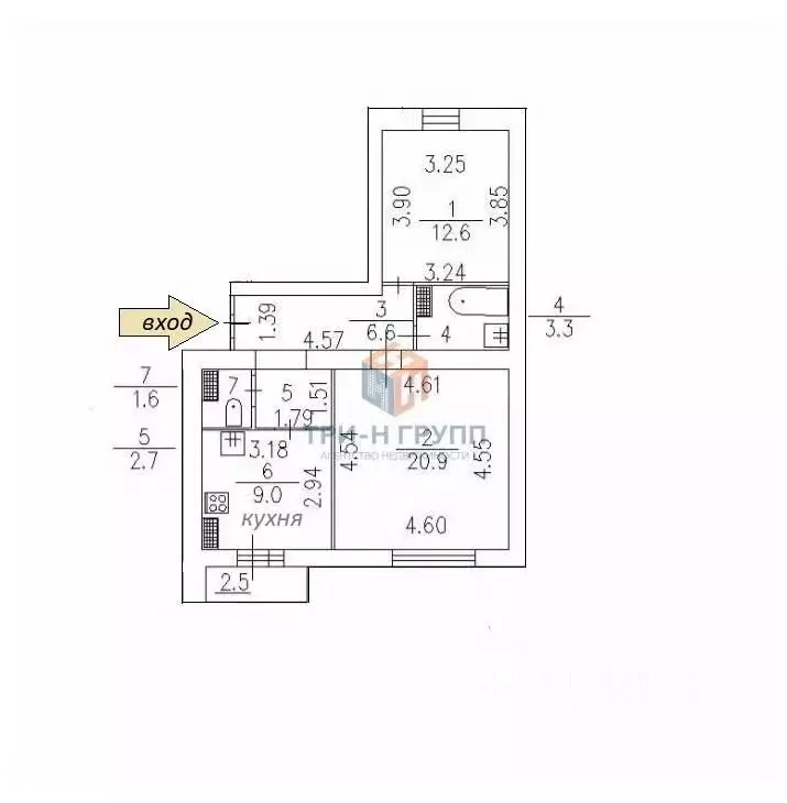 2-к кв. Санкт-Петербург ул. Стойкости, 26к3 (56.7 м) - Фото 2