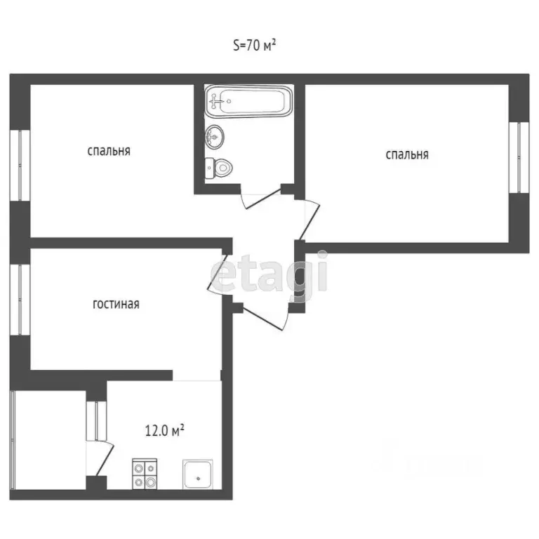 3-к кв. Ростовская область, Ростов-на-Дону Лермонтовская ул., 11 (65.0 ... - Фото 2