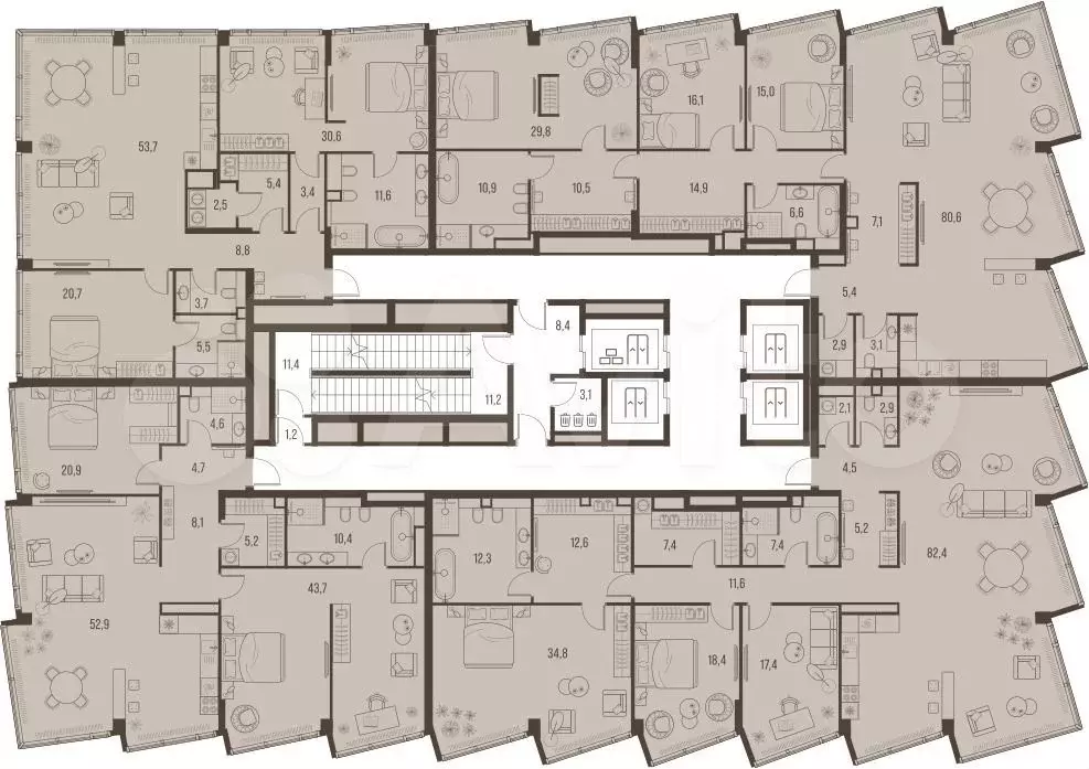 3-к. квартира, 150,5 м, 32/32 эт. - Фото 1