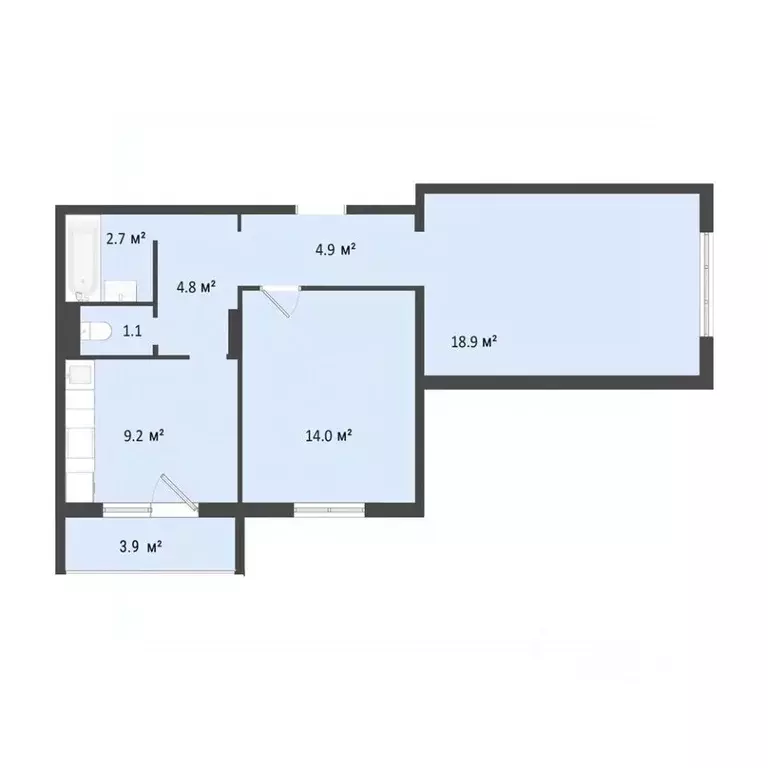 2-к кв. Омская область, Омск Сады Наука мкр, с1 (55.6 м) - Фото 0