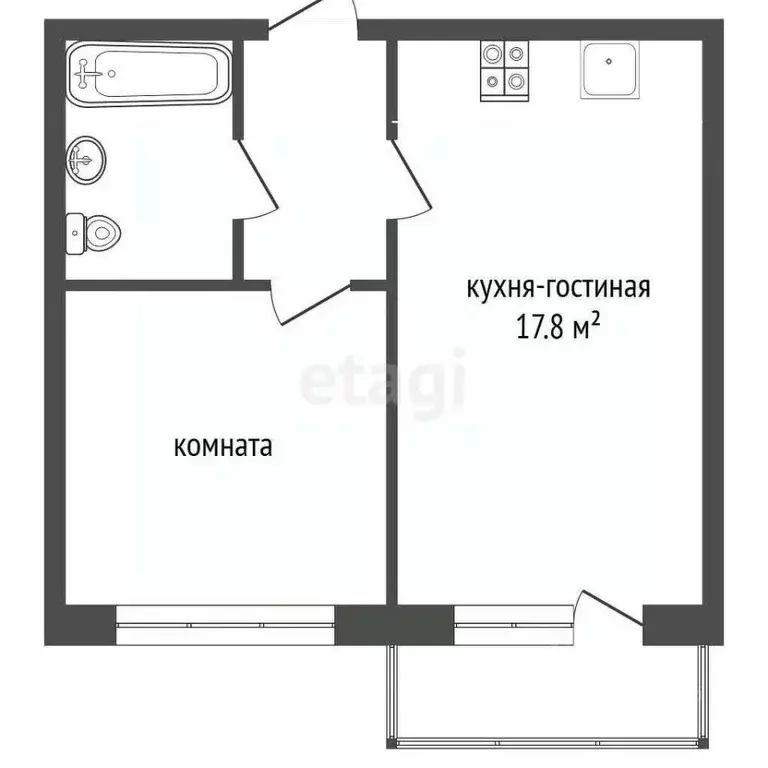 1-к кв. Краснодарский край, Анапа ул. Адмирала Пустошкина, 22к10 (37.3 ... - Фото 1