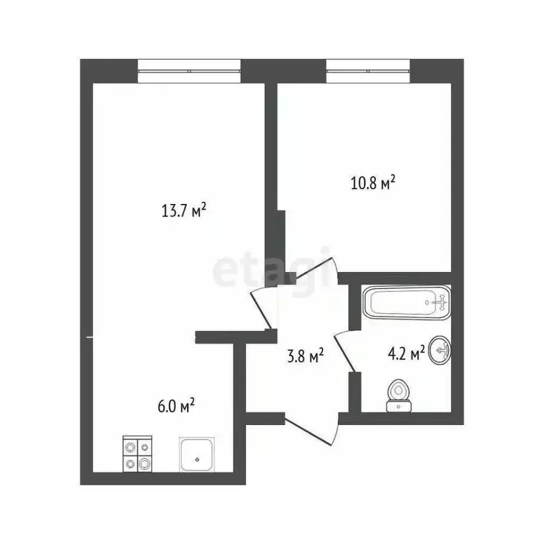 1-к кв. Тюменская область, Тюмень Новгородская ул., 22 (38.7 м) - Фото 2