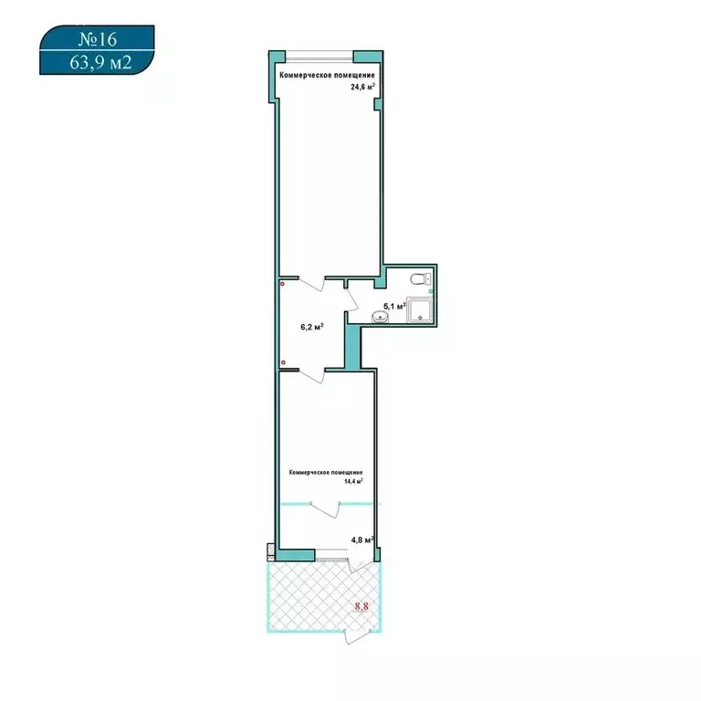 Офис (63.9 м) - Фото 1