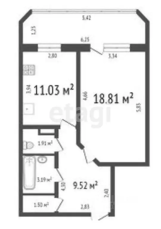 1-к кв. Ульяновская область, Ульяновск Транспортная ул., 2 (46.2 м) - Фото 2