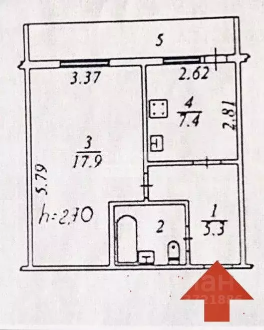 1-к кв. Ямало-Ненецкий АО, Ноябрьск Вынгапуровский мкр, ул. Полярная, ... - Фото 2