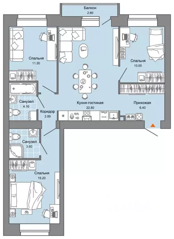 3-к кв. Пермский край, Пермь ул. Дзержинского, 31Б (76.0 м) - Фото 2