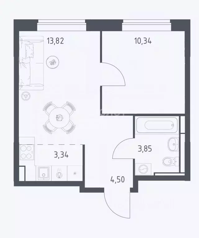 1-к кв. Москва ул. Аэростатная, 15к13 (35.85 м) - Фото 1