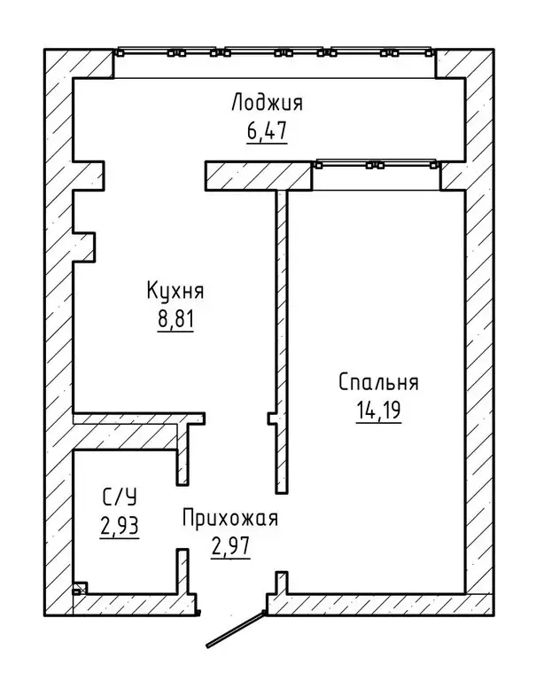1-комнатная квартира: Нальчик, район Горная, Солнечная улица, 8к1 (46 ... - Фото 1