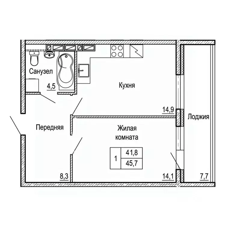 1-к кв. Приморский край, Владивосток На Черняховского жилой квартал,  ... - Фото 1