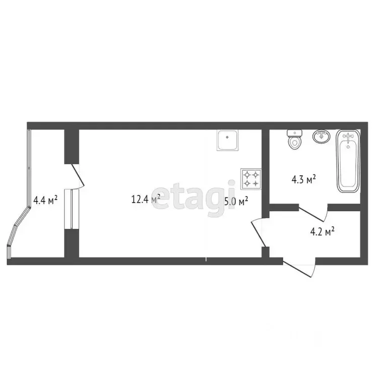 Студия Оренбургская область, Оренбург Уральская ул., 2/19 (25.8 м) - Фото 1