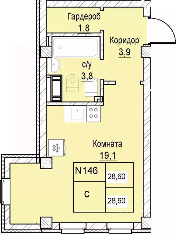 1-к кв. Нижегородская область, Нижний Новгород ул. Июльских Дней (28.6 ... - Фото 0