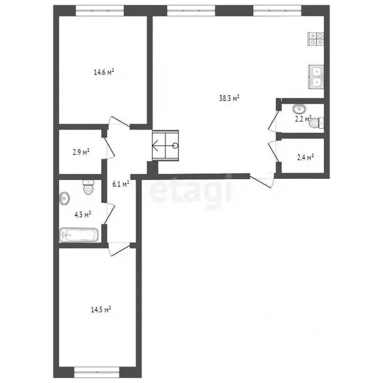2-к кв. Тюменская область, Тюмень Новгородская ул., 22 (86.6 м) - Фото 1