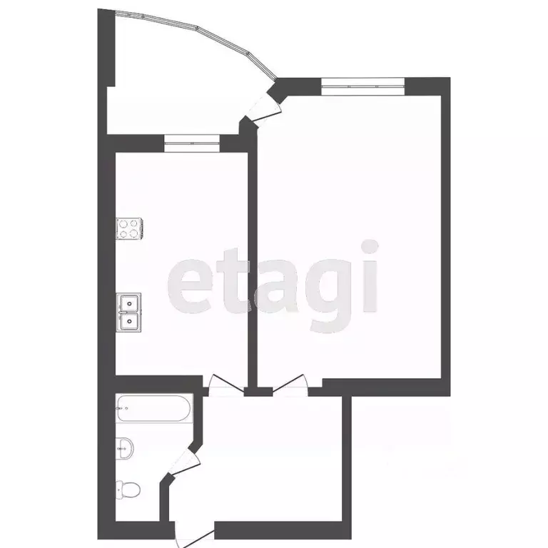 1-к кв. Тюменская область, Тюмень ул. Энергетиков, 16 (55.0 м) - Фото 2