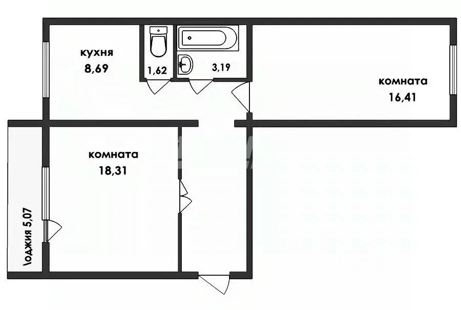 2-к кв. Челябинская область, Челябинск ул. Чичерина, 6 (52.0 м) - Фото 1