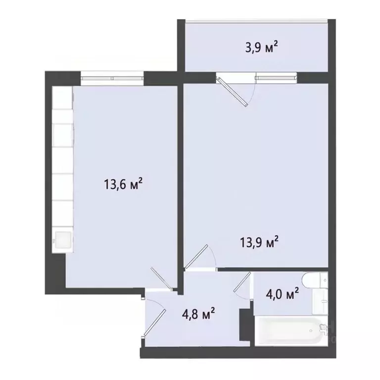 1-к кв. Омская область, Омск пос. Биофабрика, 18к1 (36.3 м) - Фото 0
