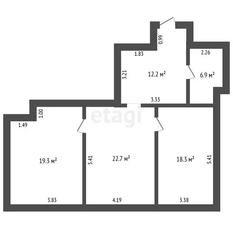 2-комнатная квартира: Ишим, улица Карла Маркса, 73 (79.4 м) - Фото 1