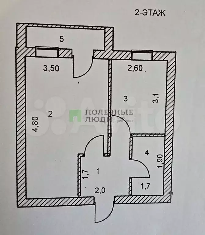 1-к. квартира, 30 м, 2/5 эт. - Фото 0