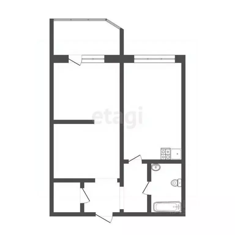 1-к кв. Ханты-Мансийский АО, Сургут Университетская ул., 39 (43.9 м) - Фото 2