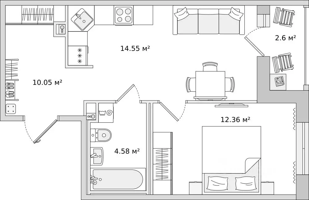 1-к кв. Ленинградская область, Всеволожский район, Свердловское ... - Фото 1