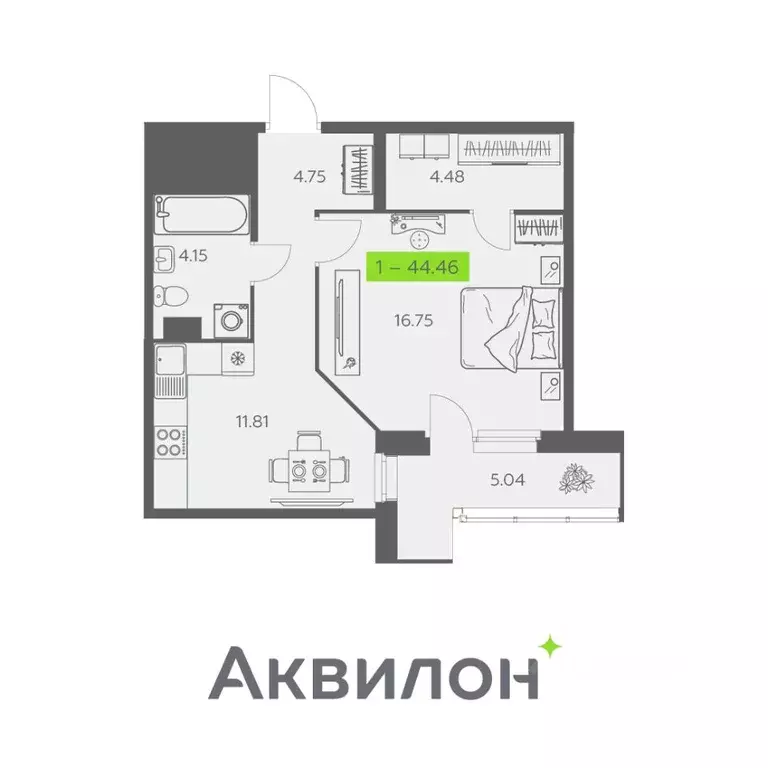 1-к кв. Архангельская область, Архангельск Троицкий просп., 110 (44.46 ... - Фото 0
