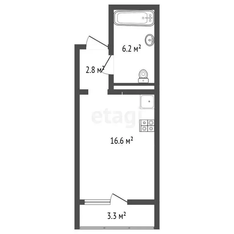 Квартира-студия: Анапа, Владимирская улица, 114к1 (28.9 м) - Фото 0