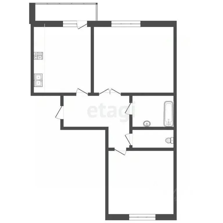 2-к кв. Тюменская область, Тюмень ул. Газопромысловая, 3 (56.6 м) - Фото 1