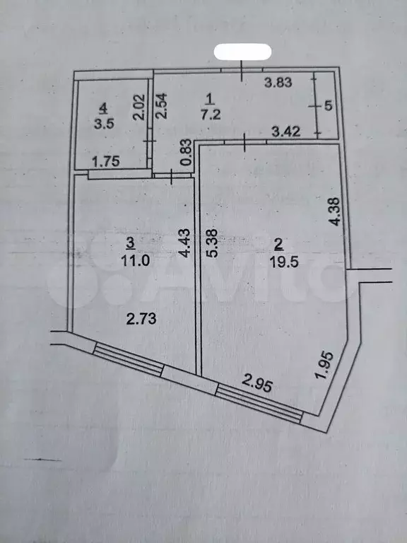1-к. квартира, 41,9 м, 1/5 эт. - Фото 0