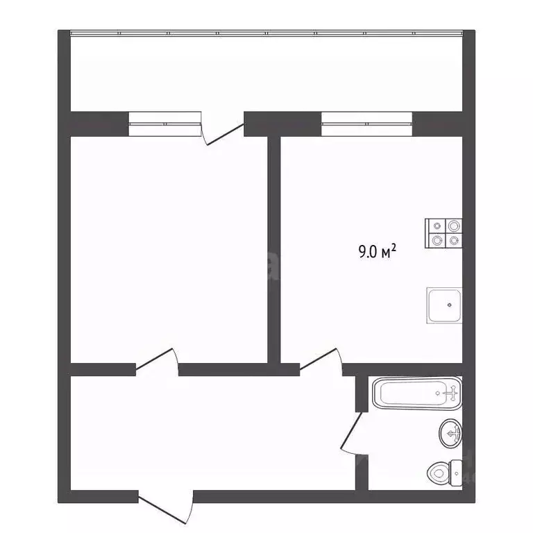 1-к кв. Тюменская область, Тюмень ул. Самарцева, 3 (44.9 м) - Фото 2