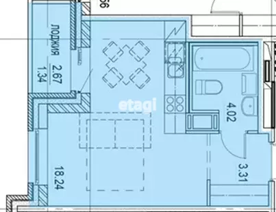 Продаётся квартира-студия, 26.91 м - Фото 1