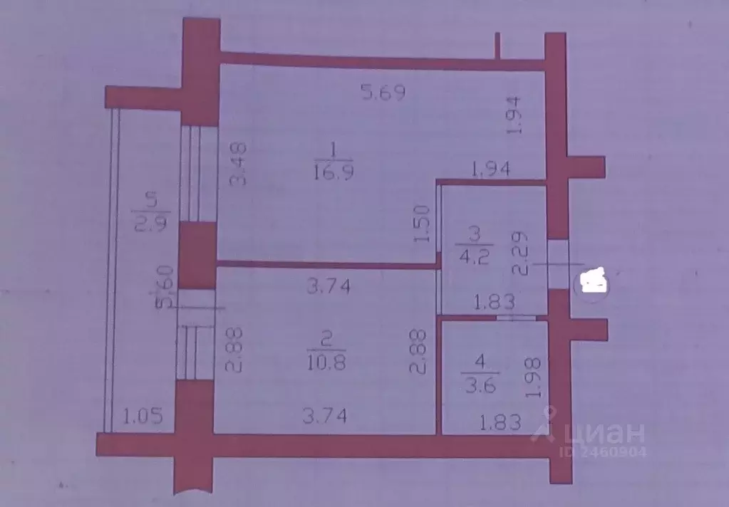 1-к кв. Татарстан, Казань ул. Чапаева, 25 (38.4 м) - Фото 1
