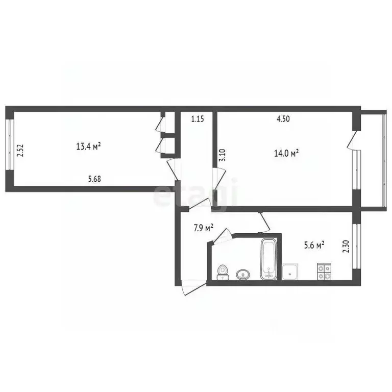 2-к кв. Камчатский край, Петропавловск-Камчатский ул. Абеля, 10 (44.8 ... - Фото 2