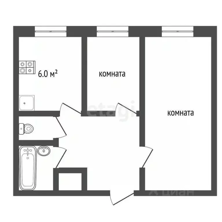 2-к кв. Ярославская область, Ярославль ул. Панина, 13 (44.0 м) - Фото 2