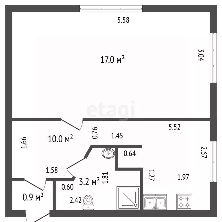 1-к кв. Санкт-Петербург Волковский просп., 144 (31.1 м) - Фото 2