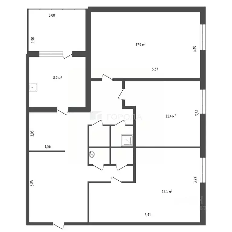 3-к кв. Алтайский край, с. Новичиха ул. Гагарина, 22 (80.9 м) - Фото 2