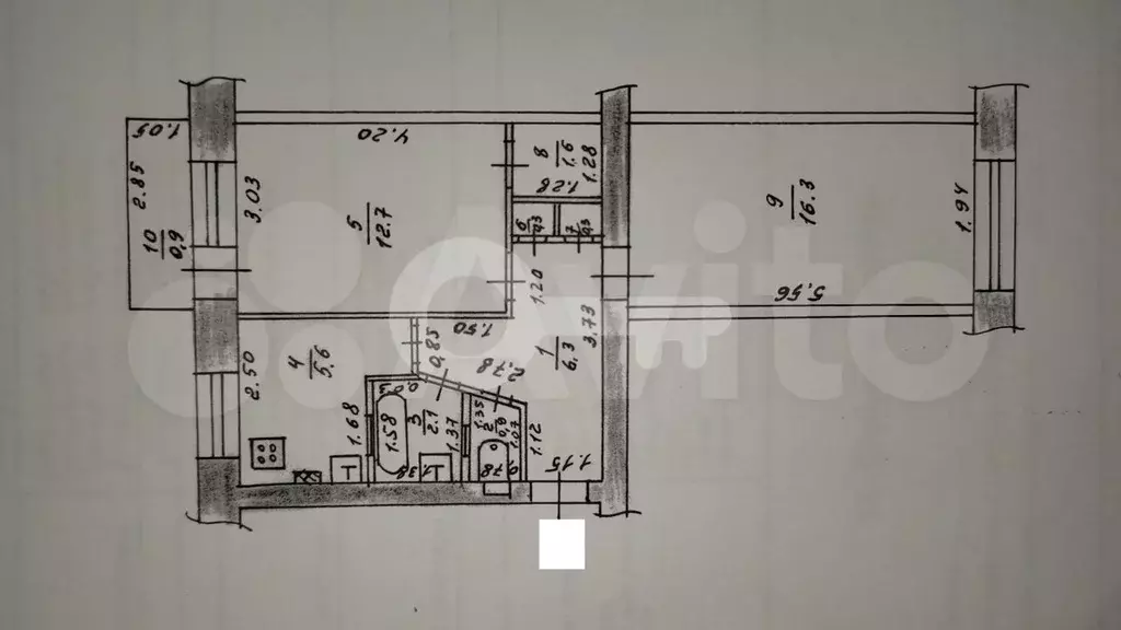 2-к. квартира, 47 м, 3/5 эт. - Фото 0