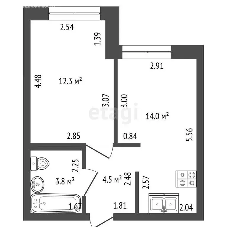 1-комнатная квартира: Мурино, улица Шоссе в Лаврики, 64к1 (34.6 м) - Фото 1