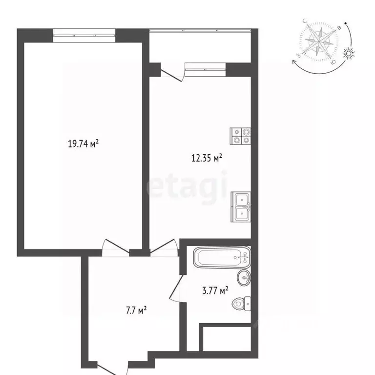 1-к кв. Самарская область, Самара Пролетарская ул., 150 (44.0 м) - Фото 2