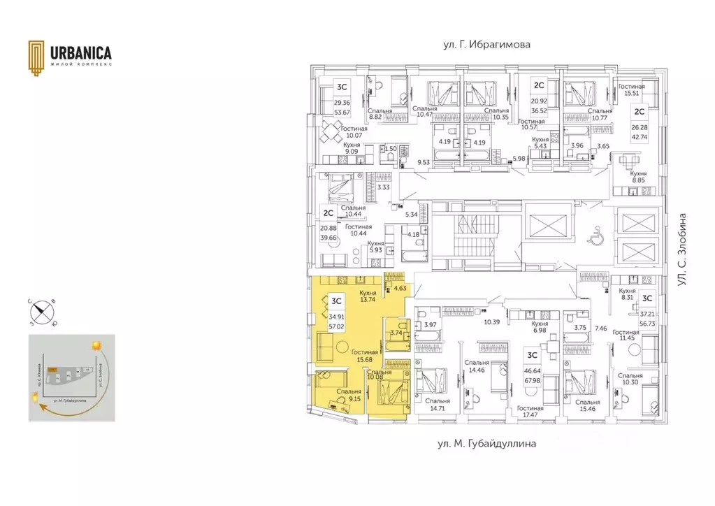 3-к кв. Башкортостан, Уфа ул. Художника Позднова, 13 (56.7 м) - Фото 1