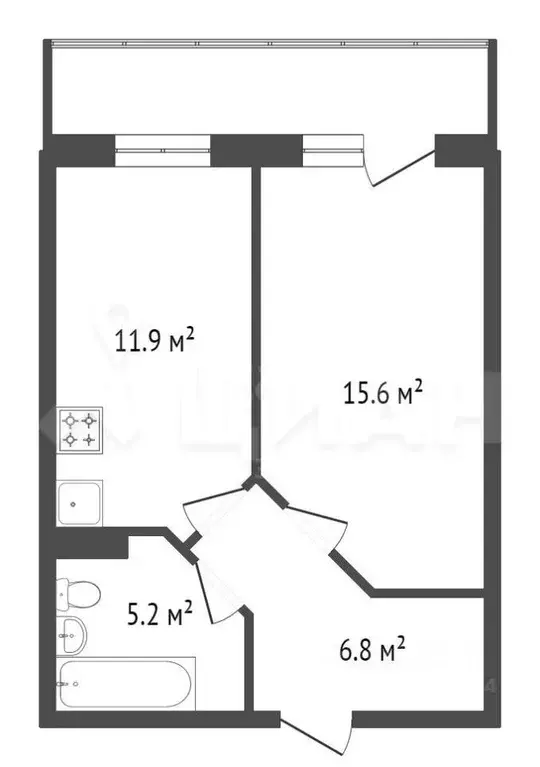 1-к кв. Челябинская область, Челябинск ул. Болейко, 4б (41.0 м) - Фото 1