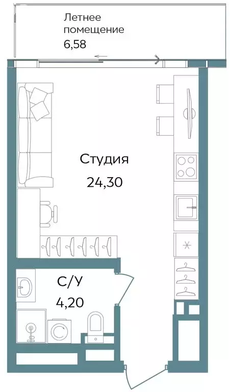 Квартира-студия: Республика Крым, Саки, курортный кластер Темпо (35.08 ... - Фото 0