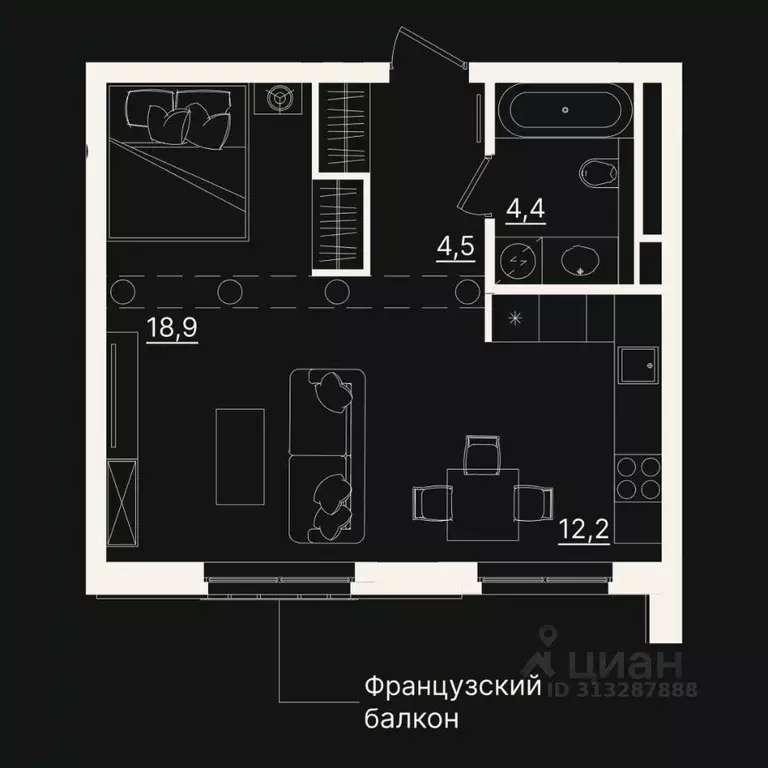 1-к кв. Тюменская область, Тюмень ул. Щербакова, 2к5 (39.86 м) - Фото 0