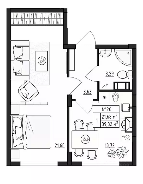 1-к кв. Ленинградская область, Гатчинский муниципальный округ, д. ... - Фото 1