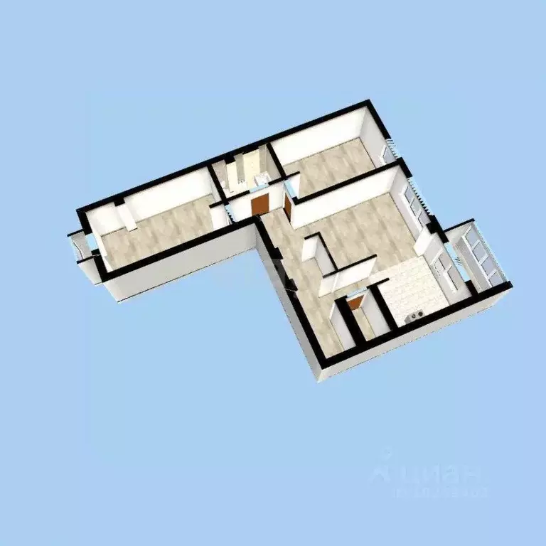 3-к кв. Башкортостан, Уфа ул. Октябрьской Революции, 27Б (80.0 м) - Фото 1